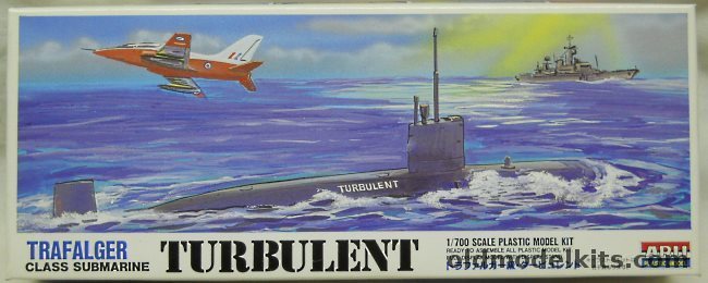 Arii 1/700 Turbulent Trafalgar Class Submarines - Two Kits With Stand and Water Base, 6 plastic model kit